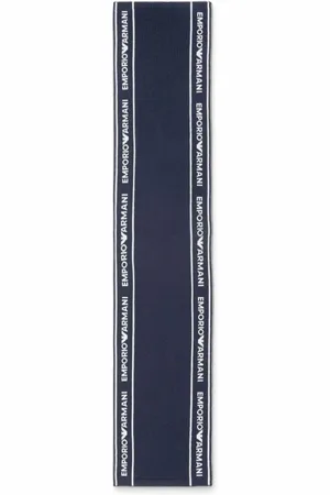 Emporio Armani Intarsia-strikket tørklæde med logo
