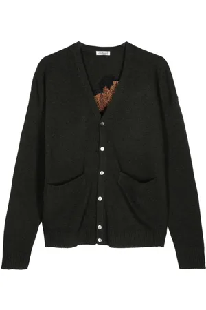 LEATHERSMITH OF LONDON Intarsiastrikket uldcardigan