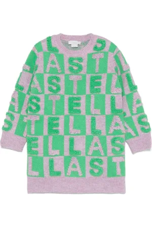 Stella McCartney Strikkjole med applikeret logo