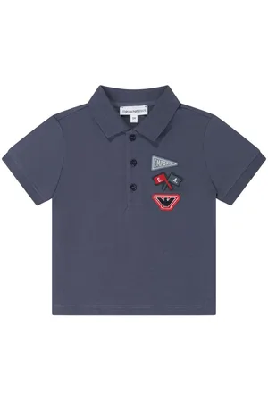 Emporio Armani Polo med logo-applikation