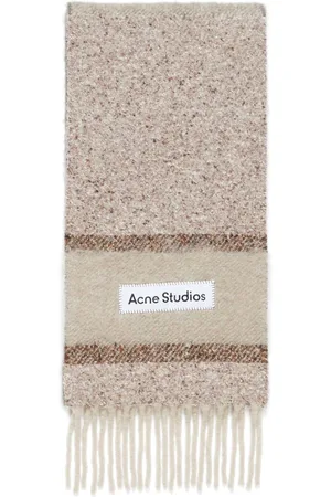 Acne Studios Tørklæde med frynser og logo