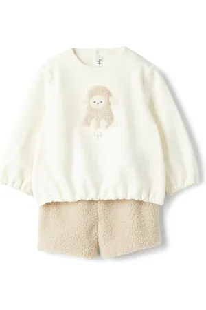 Il gufo Sæt med sweatshirt og shorts med fåreapplikation