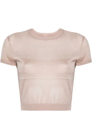 Chiara Ferragni Cropped metallisk trøje med Eyelike-motiv