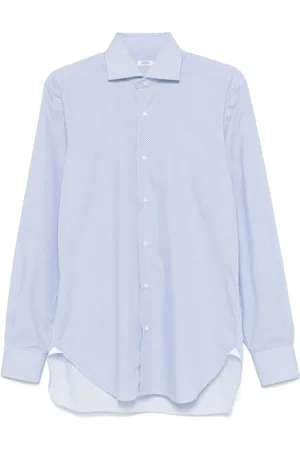 BARBA Polo i silke med jacquard-mønster