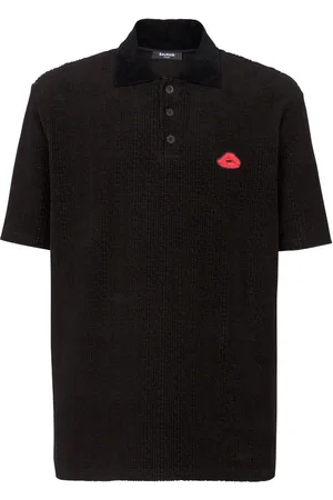Balmain Polo i velour med monogram