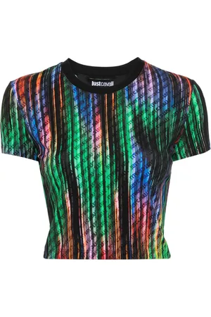 Roberto Cavalli Cropped top med heldækkende logotryk