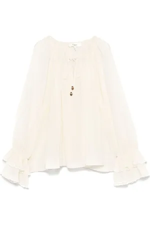Chloé Silkebluse med samledetalje