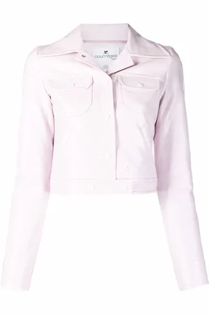 Courrèges Cropped jakke med udskåret krave