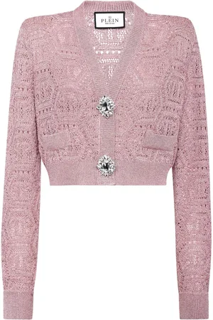 Philipp Plein Cropped cardigan i strik med monogram
