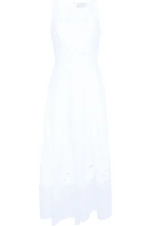 Elie saab Plisseret kjole med broderi
