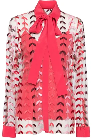 Elie saab Skjorte med broderet tyl