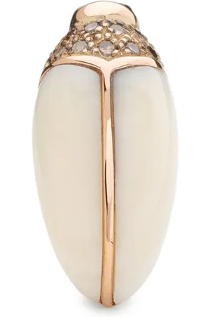 Bibi van der Velden 18kt gold Mini Mammoth Scarab stud diamond earring