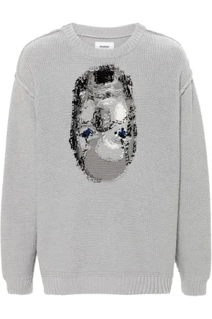 DOUBLET Jacquard-trøje med vrangen ud