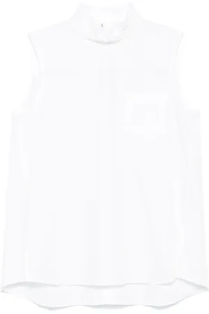 SACAI Bluse med høj hals og knapper bagpå