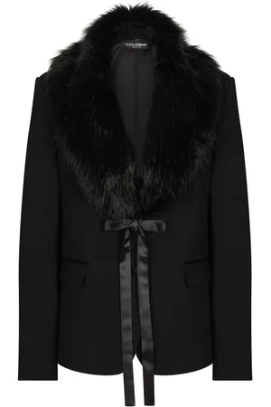 Dolce & Gabbana Blazer med imiteret pelskrave