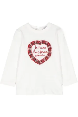 MONNALISA Draperet T-shirt med hjerte-applikation