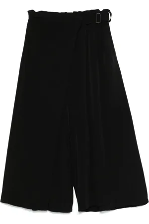 YOHJI YAMAMOTO Cropped bukser med plisseret detalje