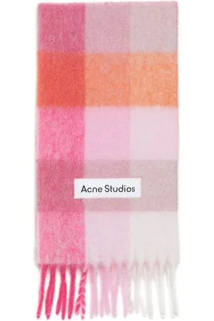 Acne Studios Tørklæde med frynser og logo