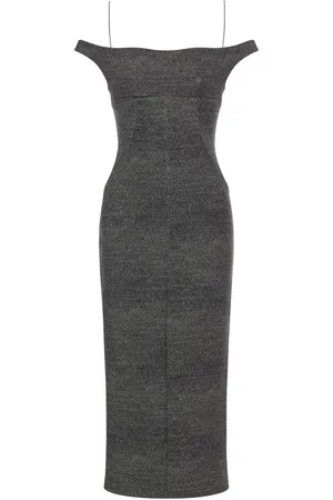 Serafini Mellemlang kjole med off-shoulder-snit