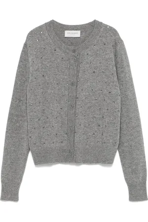 Ermanno Firenze Cardigan med rhinstens-udsmykning