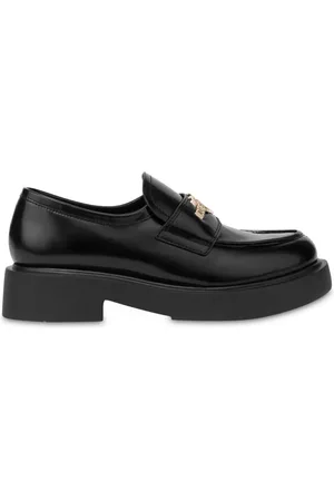 Moschino 35mm læderloafers med logoplade