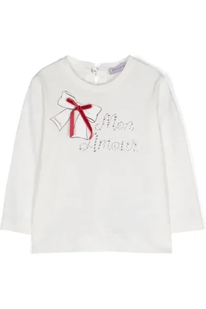 MONNALISA T-shirt med rhinstenudsmykning