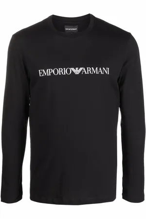 Emporio Armani T-shirt med lange ærmer og logotryk