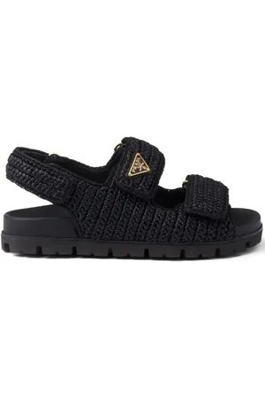 Prada Vævede sandaler med logoplade
