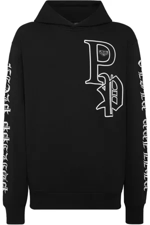 Philipp Plein Sweatshirt med hætte og gotisk tryk