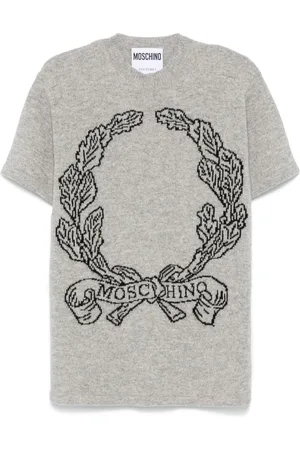 Moschino Intarsiastrikket top med logo