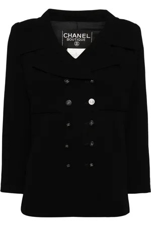 CHANEL Dobbeltradet blazer med CC-knap fra 1996