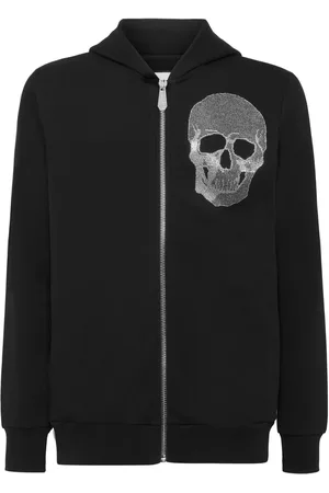 Philipp Plein Hættetrøje med broderi og lynlås