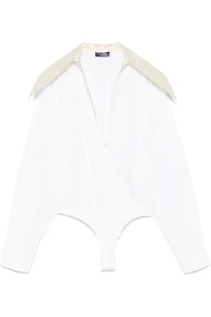 MUGLER Bodysuit med satinkrave og nitter