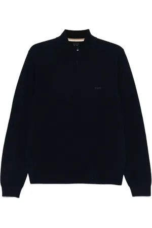 HUGO BOSS Sweater i uld med logo