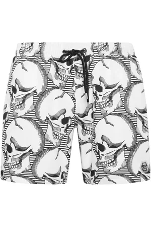 Philipp Plein Badebukser med dødningehoved-tryk