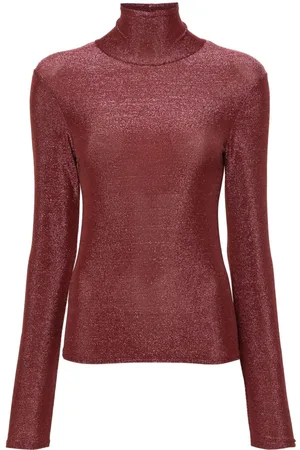 FORTE FORTE T-shirt i lurex med rullekrave