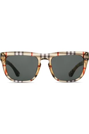 Burberry Firkantede solbriller med vintage tern