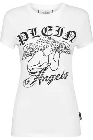Philipp Plein T-shirt med logotryk og udsmykning