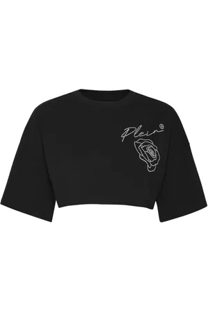 Philipp Plein Cropped top med roser