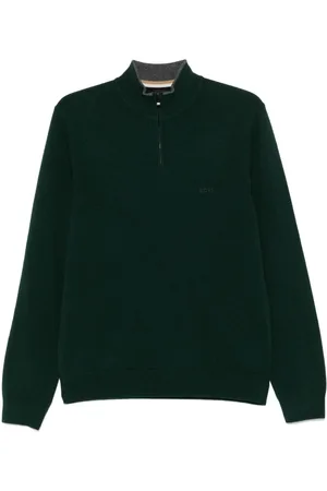 HUGO BOSS Sweater i uld med logo