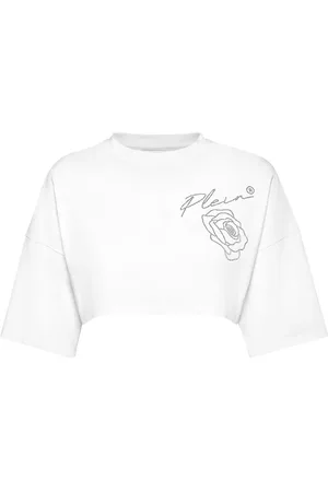 Philipp Plein Cropped Roses T-shirt