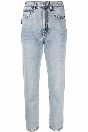 Philipp Plein Cropped højtaljede bofriend-jeans