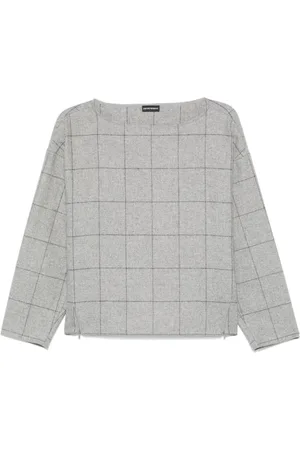 Emporio Armani Ternet sweater med bådudskæring