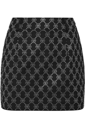 Philipp Plein Kort nederdel med monogram-udsmykning