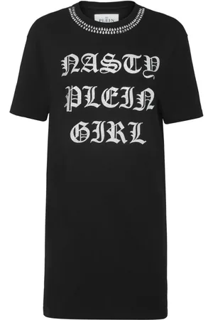 Philipp Plein T-shirt-kjole med krystaludsmykning