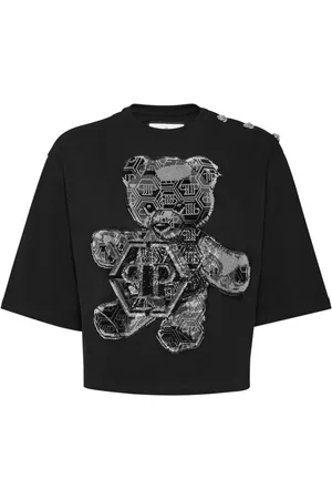 Philipp Plein T-shirt med krystaludsmykning