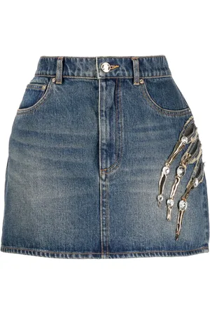 AREA Kort Claw Cut denimnederdel