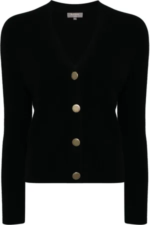 N.PEAL Ribstrikket cardigan med V-hals