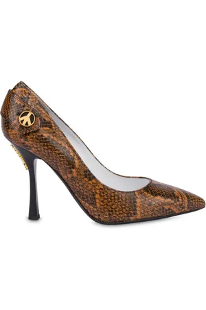 Moschino 100 mm slangeprægede pumps med logoplade