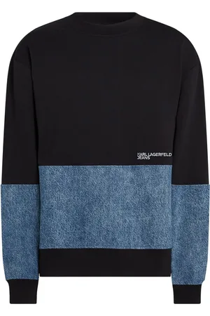 Karl Lagerfeld Sweatshirt i denim med paneler